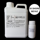 Hobiflex Rtv 2 Kalıp Silikonu 1. Sınıf Kalite Sıvı Silikon 5 kg 20 Shore Beyaz Renk