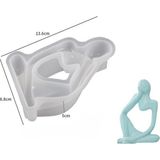 Hobiflex Silikon Kalıp Ithal Düşünen Adam Figür Obje Taş Tozu Kalıp Epoksi Reçine Kalıp No: 1 HB140-0118 - TEKLİ - Beyaz