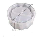 Hobiflex Silikon Kalıp Taş Tozu Ithal Dik Çizgili Dekoratif Saksı Mumluk Kalıbı Epoksi Reçine HB285-0153 - TEKLİ - Beyaz