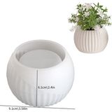 Hobiflex Silikon Kalıp Taş Tozu Ithal Saksı Mumluk Çizgili Yuvarlak Kalıp Epoksi Silikon Kalıp HB170-0117 - TEKLİ - Beyaz