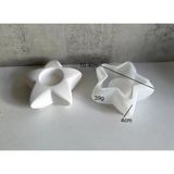 Hobiflex Silikon Kalıp Taş Tozu Parafin Ithal Dekoratif Tealight Yıldız Mumluk Kalıbı Epoksi HB120-0176 - Beyaz