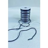 Hobigram 1 Mm Floş Saten İp Kurdele İpi Kolye Bileklik İpi Lacivert Gri Rengarek 10 Metre