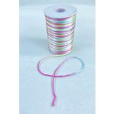 Hobigram 1 Mm Floş Saten İp Kurdele İpi Kolye Bileklik İpi Sarı Pembe Tonları Rengarek 10 Metre