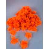 Hobigram Açık Neon Turuncu Gül Lazer Kesim Çiçek 1 Metre 12-13 Adet Organze Tül Kenar Süsü
