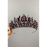 Hobigram Bordo Denver Ful Taşlı Kına Ve Gelin Tacı