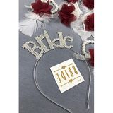 Hobigram Bordo Lazer Çiçekli Bileklik Ve Bride Taç Seti