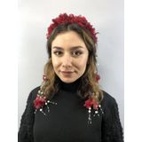 Hobigram Bordo Lazer Kesim İncili Taç