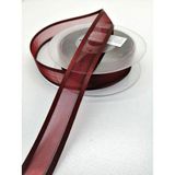 Hobigram Bordo Organze Saten Kurdele 2,5 cm 2 Metre