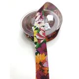 Hobigram Çiçek Desenli Grogren Kurdele 2,5 cm - 12150102281