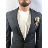 Hobigram Füme Otlu Damat Yaka Çiçeği