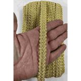 Hobigram Gold Bej Lpera Dense Knit Kabartmalı Dekoratif Şerit – Premium Kurdele 5 Metre