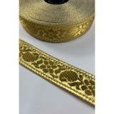 Hobigram Gold Etnik Lunavera Simli Dekoratif Şerit Kurdele 1 Metre