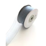 Hobigram Gri Organze Kurdele 3 cm-ORG-1011