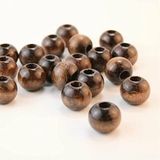 Hobigram Kahverengi Ahşap Boncuk 24 Mm 1 Paket 100 Gram