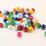 Hobigram Karışık Renkli Ahşap Boncuk 10 Mm 1 Paket 100 Gram
