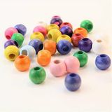 Hobigram Karışık Renkli Ahşap Boncuk 14 Mm 1 Paket 100 Gram