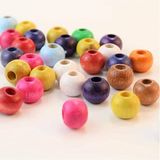 Hobigram Karışık Renkli Ahşap Boncuk 20 Mm 1 Paket 100 Gram