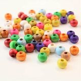 Hobigram Karışık Renkli Ahşap Boncuk 8 Mm 1 Paket 100 Gram