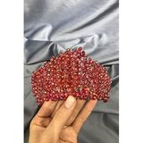Hobigram Kırmızı Kristal Boncuklu Gelin Ve Kına Tacı