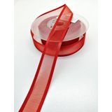 Hobigram Kırmızı Organze Saten Kurdele 2,5 cm 1 Metre