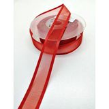 Hobigram Kırmızı Organze Saten Kurdele 2,5 cm 2 Metre