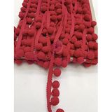 Hobigram Kırmızı Ponpon Şerit 1,5 cm 5 Metre