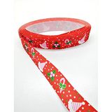 Hobigram Kırmızı Şapka Desenli Yılbaşı Grogren Kurdele 2,5 cm 2 Metre