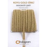 Hobigram Koyu Gold Simli Cornella Koç Boynuzu Dekoratif Şerit Kenar Süsü 1 Metre