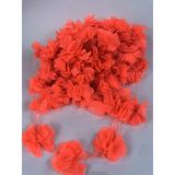 Hobigram Koyu Neon Turuncu Gül Lazer Kesim Çiçek 1 Metre 12-13 Adet Organze Tül Kenar Süsü