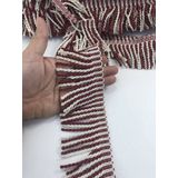 Hobigram Krem Bordo Bulyon Saçak Püskül