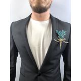 Hobigram Mavi Cipsolu Damat Yaka Çiçeği