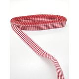 Hobigram Nar Çiçeği Kare Desenli Tafta Kurdele 1,5 cm 2 Metre