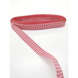 Hobigram Nar Çiçeği Kare Desenli Tafta Kurdele 1,5 cm 3 Metre