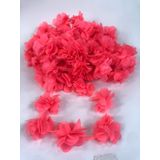 Hobigram Neon Fuşya Gül Lazer Kesim Çiçek 1 Metre 12-13 Adet Organze Tül Kenar Süsü