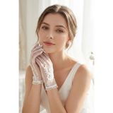 Hobigram Noir Blossom Dantel İşlemeli Bilek Boy Tül Eldiven | Zarif ve Couture Özel Tasarım