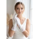 Hobigram Obscura Atelier Dantel Geçişli Fiyonk Detaylı Bilek Üzeri Gelin Eldiveni | Couture Zarafet
