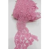Hobigram Pembe Fransız Güpür Şerit Dantel