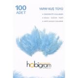 Hobigram Premium Yapay Kuş Tüyü 100 Adet Bebe Mavi Ekonomik Paket Nikah Düğün Parti