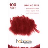 Hobigram Premium Yapay Kuş Tüyü 100 Adet Bordo Ekonomik Paket Nikah Düğün Parti Süsleme