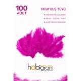 Hobigram Premium Yapay Kuş Tüyü 100 Adet Fuşya Ekonomik Paket Nikah Düğün Parti Süsleme