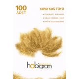 Hobigram Premium Yapay Kuş Tüyü 100 Adet Gold Ekonomik Paket Nikah Düğün Parti Süsleme