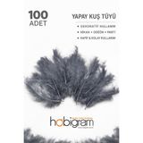 Hobigram Premium Yapay Kuş Tüyü 100 Adet Gümüş Ekonomik Paket Nikah Düğün Parti Süsleme