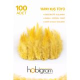 Hobigram Premium Yapay Kuş Tüyü 100 Adet Hardal Ekonomik Paket Nikah Düğün Parti Süsleme