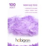 Hobigram Premium Yapay Kuş Tüyü 100 Adet Lila Ekonomik Paket Nikah Düğün Parti Süsleme