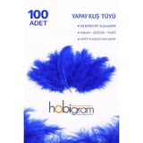 Hobigram Premium Yapay Kuş Tüyü 100 Adet Saks Mavi Ekonomik Paket Nikah Düğün Parti