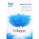 Hobigram Premium Yapay Kuş Tüyü 100 Adet Turkuaz Ekonomik Paket Nikah Düğün Parti
