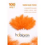 Hobigram Premium Yapay Kuş Tüyü 100 Adet Turuncu Ekonomik Paket Nikah Düğün Parti Süsleme