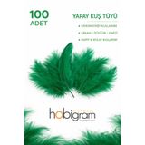 Hobigram Premium Yapay Kuş Tüyü 100 Adet Yeşil Ekonomik Paket Nikah Düğün Parti Süsleme