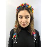 Hobigram Rengarenk Lazer Kesim İncili Taç