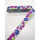 Hobigram Renkli Çiçek Desenli Grogren Kurdele 2,5 cm 1 Metre